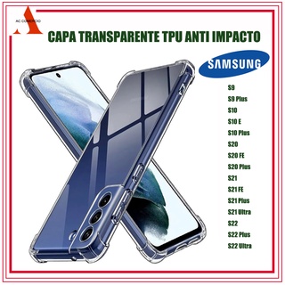 Capa Capinha Tpu Anti Impacto Transparente Para Linha S S9 S10 S20 S21 S22 FE Plus Ultra