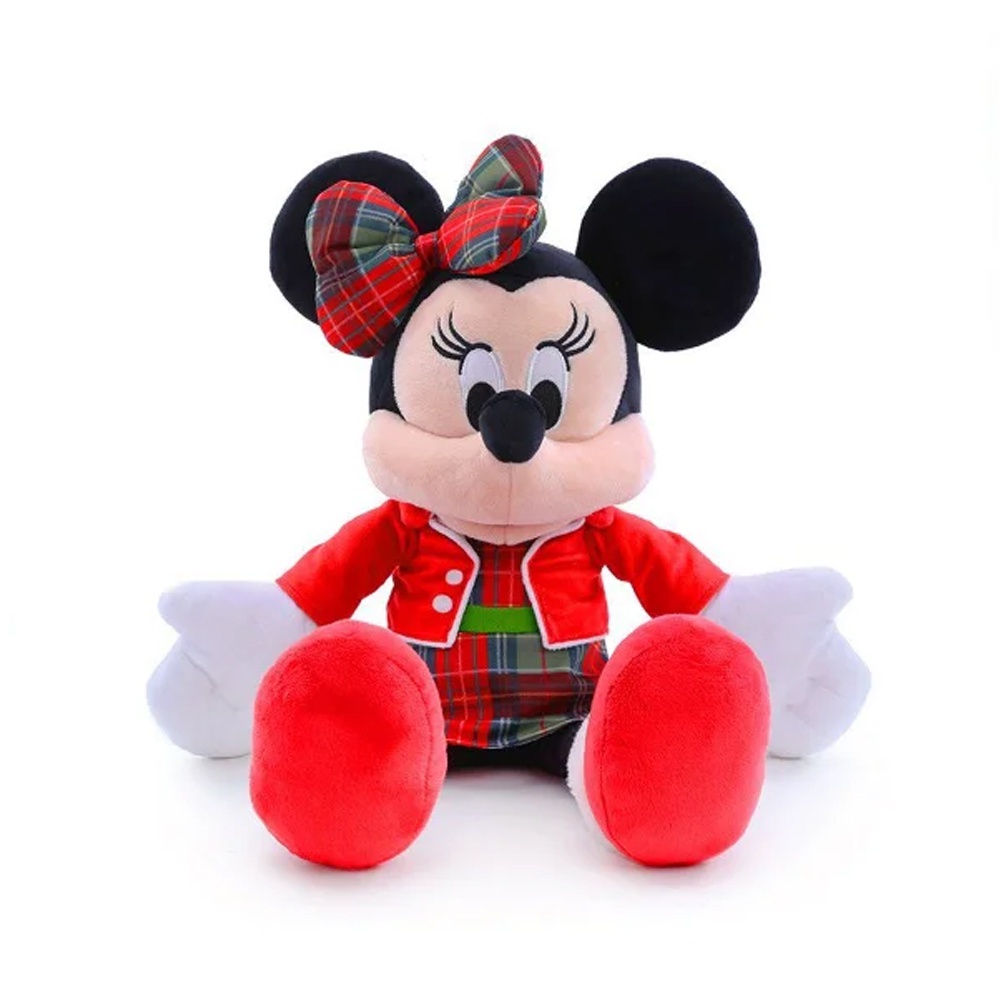 Pelúcia Minnie c/ Vestido e Casaco Xadrez - 40 cm - 1 unid.