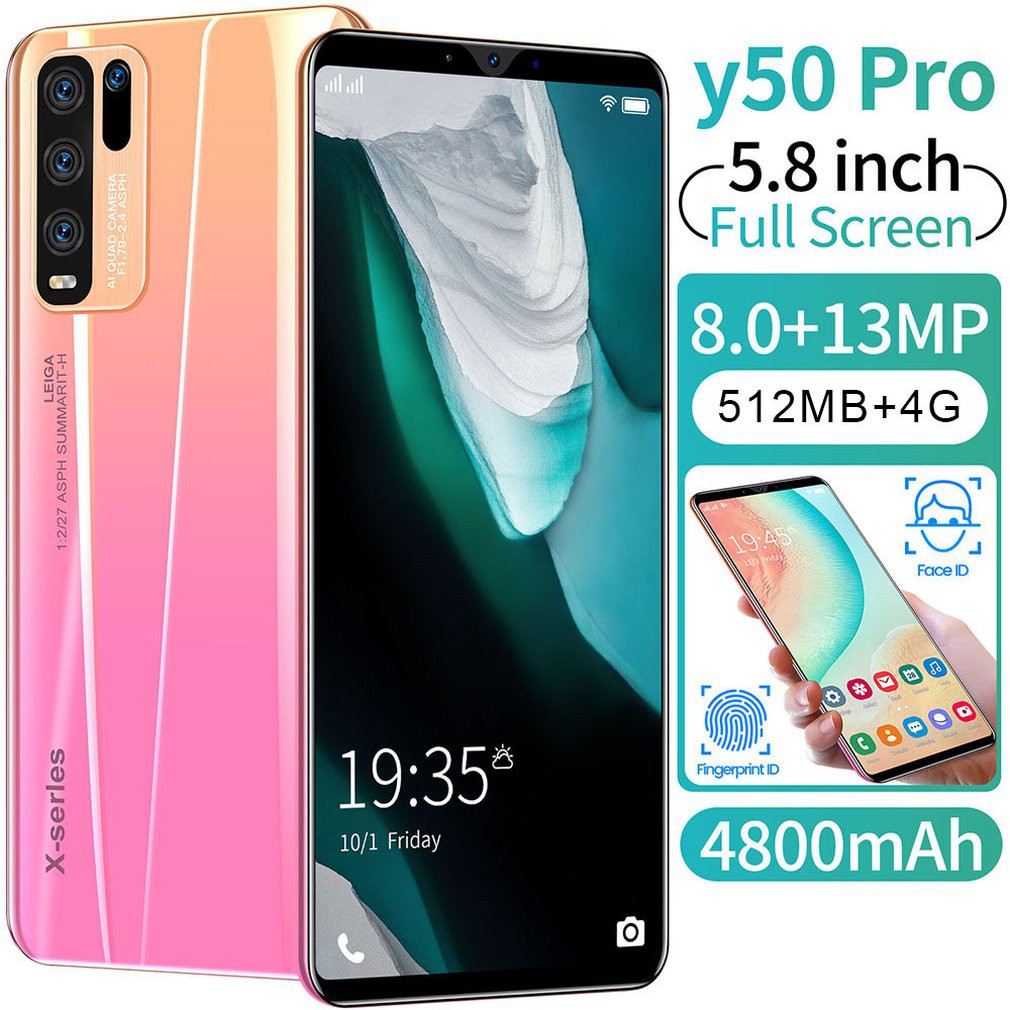 Original Android 5 8hd Y50 Pro Celular 512 4g Dual Sim Mobile Phone 8 13mp Face Id Fingerprint Unlock 3g Lte Smartphone Shopee Brasil