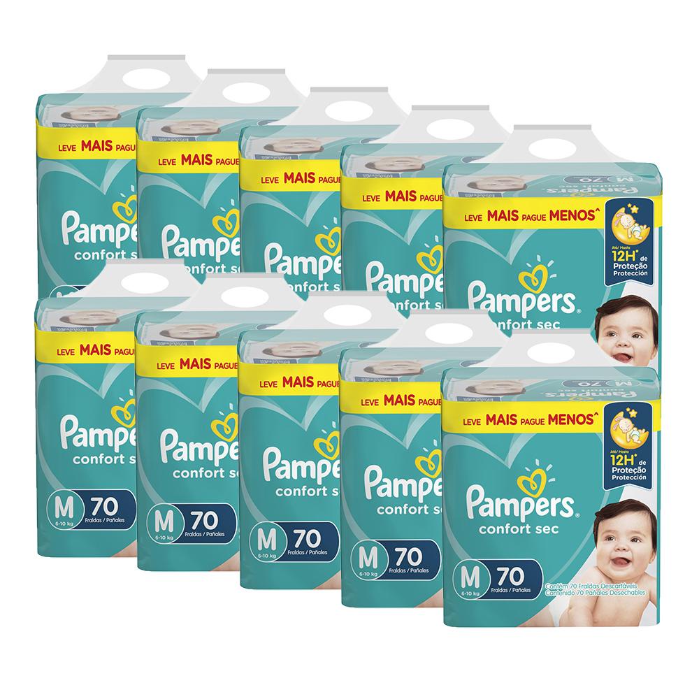 Kit Fralda Pampers Confort Sec Super Tamanho M com 700 unidades - Mom & Baby