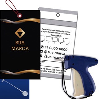 1.000 Tag de Roupa Personalizada Aplicador de Etiqueta Pinos Etiqueta com a Sua Marca em Oferta na Shopee