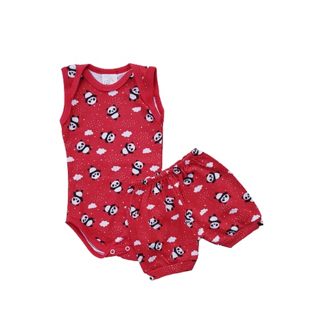 Kit Conjunto Bebê 2 Peças Menina Body sem manga+ Shorts Tapa Fralda Suedine Estampado P ao G –Escolha estampa e tamanho!