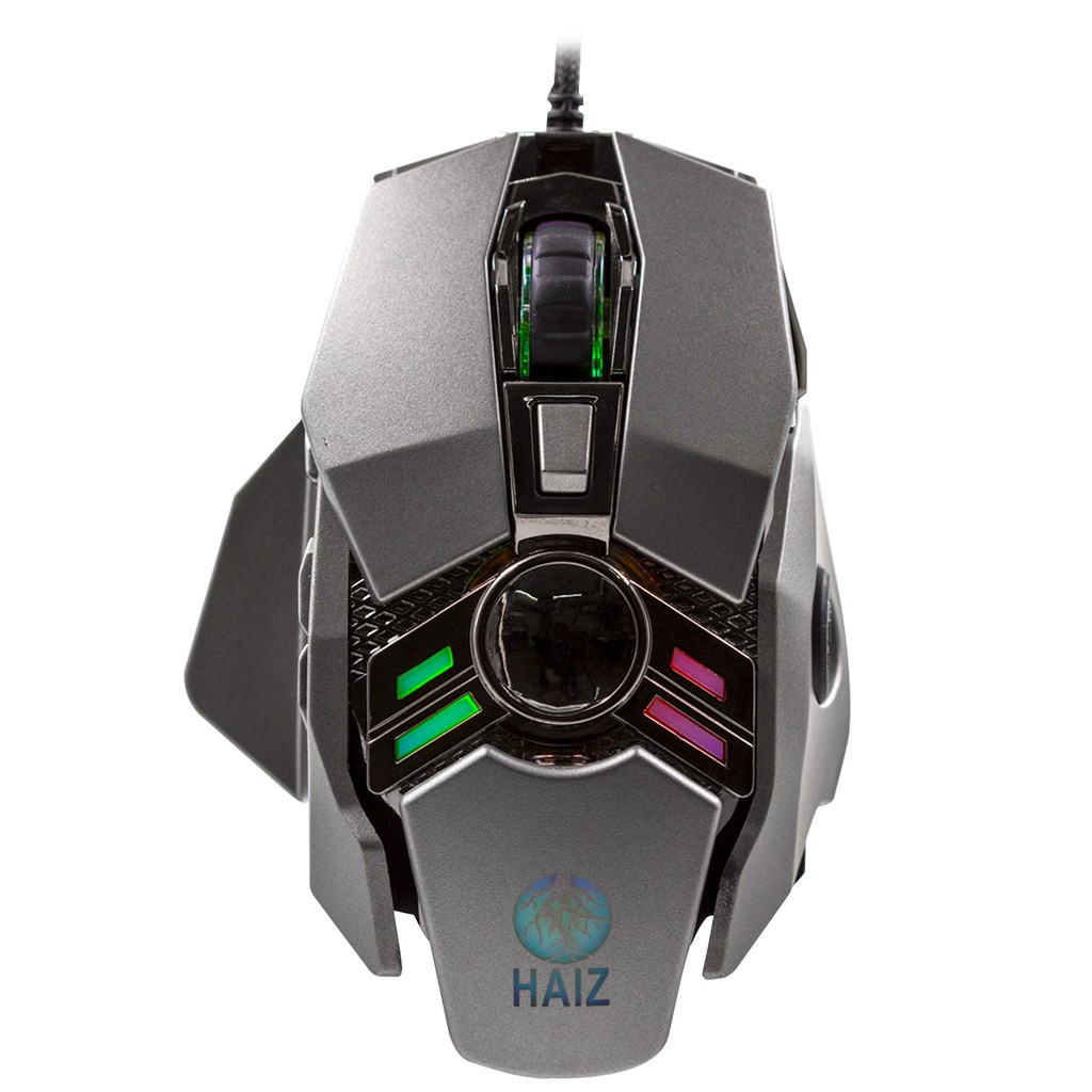 Mouse Gamer Usb Leve Para Jogar Pc Console 3200dpi 7 botões Led Rgb Base Metálica 7D Haiz HZ-280