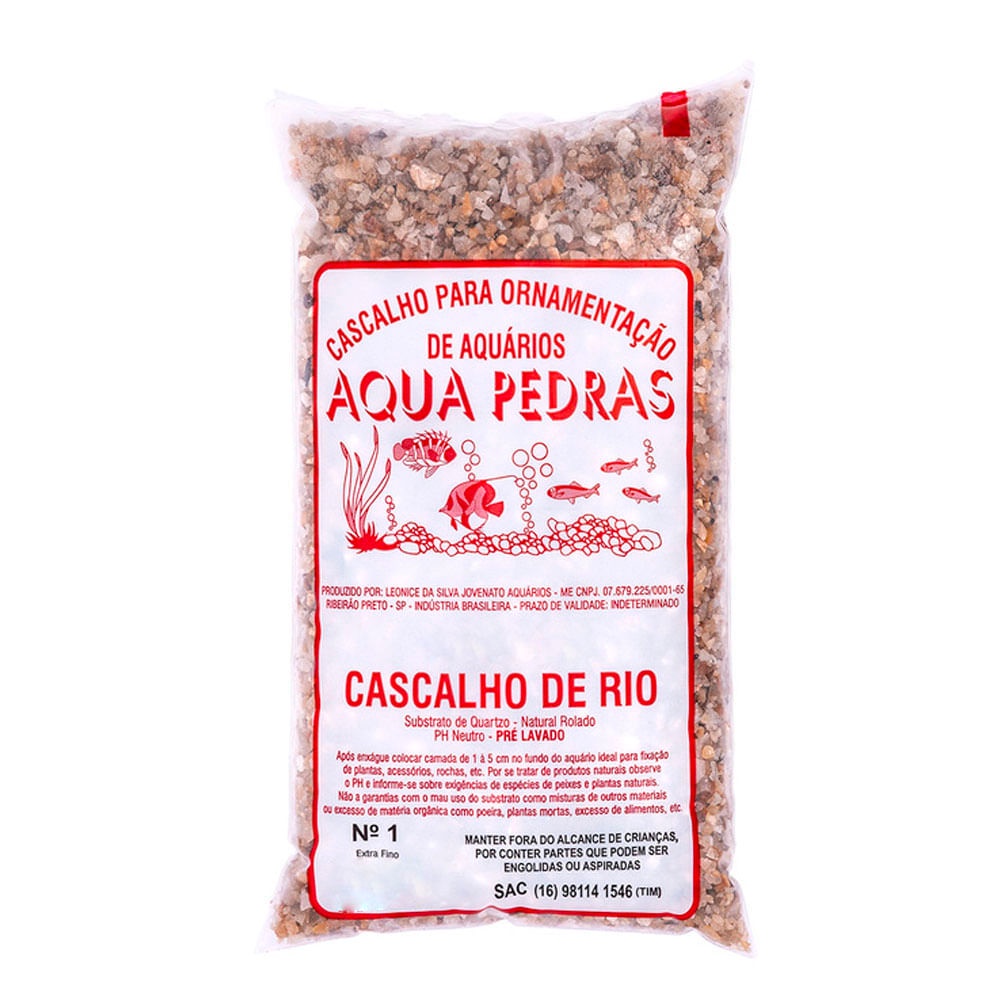 Aqua pedras cascalho de rio 1kg fino N 1