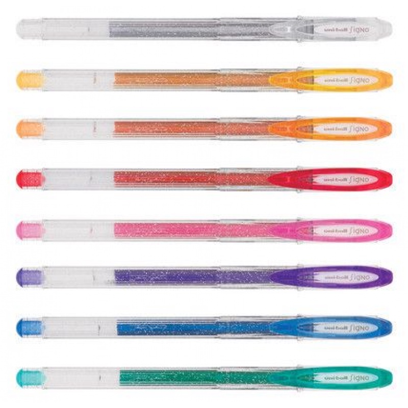 Caneta Gel Glitter UNI-BALL Signo Sparkling 0,7mm Material Escolar Volta As Aulas