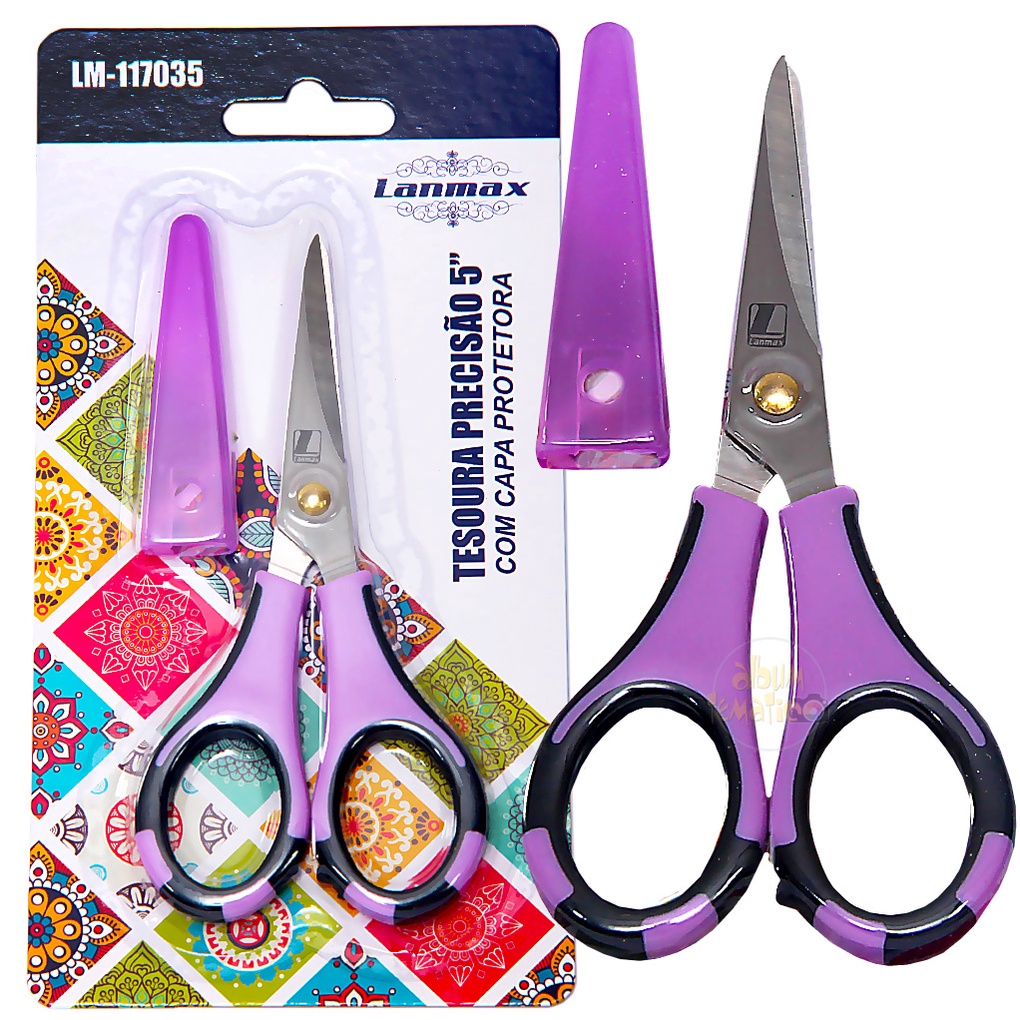 Tesoura De Precisão 5" Com Capa Protetora - 12,7cm - Lanmax em Oferta na Shopee