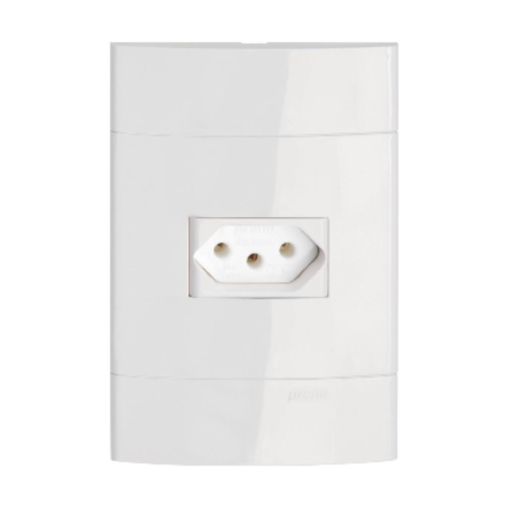 Conjunto 1 Tomada 2P+T Horizontal 10A 250V 4X2 Branco Decor em Oferta na Shopee