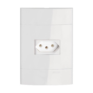 Conjunto 1 Tomada 2P+T Horizontal 10A 250V 4X2 Branco Decor em Oferta na Shopee