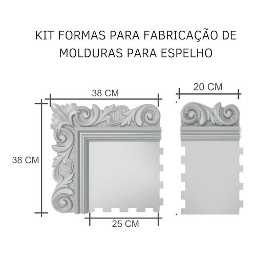 Formas De Moldura Em Gesso Para Espelho- Kit Damasco
