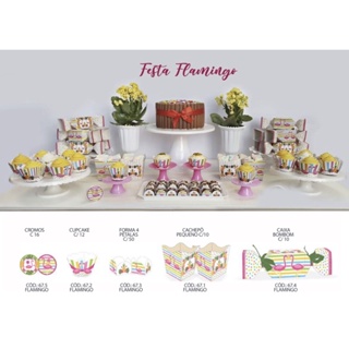 kit festa flamingo completo em Oferta na Shopee
