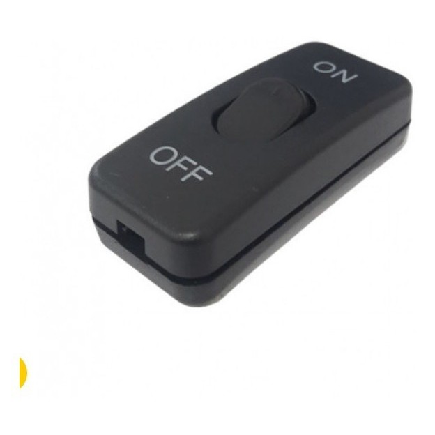 Kit 2 Interruptor Meio Fio Abajur Tipo Pera Preto (on / Off)