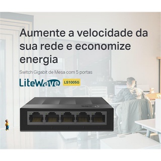 Ls1005g Switch Gigabit De Mesa Com 5 Portas (10/100/1000) | Shopee Brasil