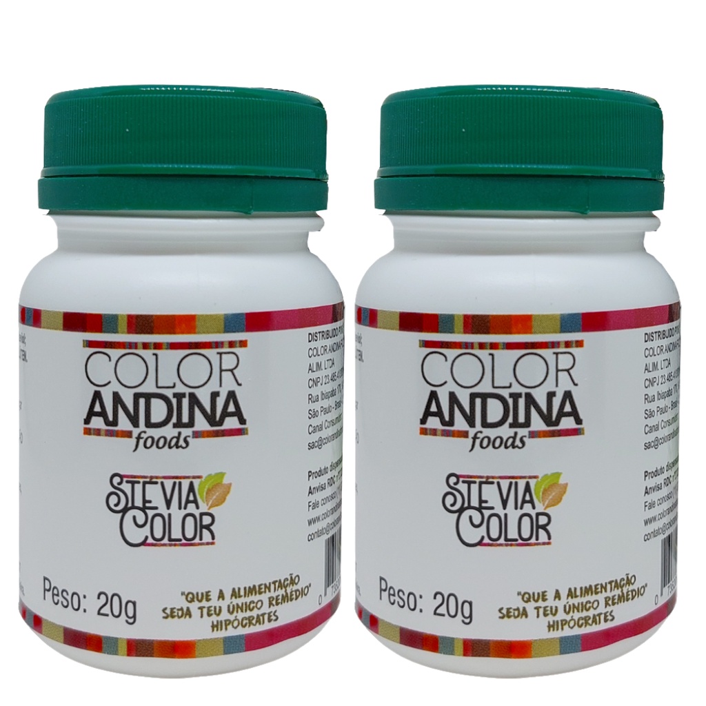 Adoçante  Stévia Color Andina 20g-2 potes em Oferta na Shopee