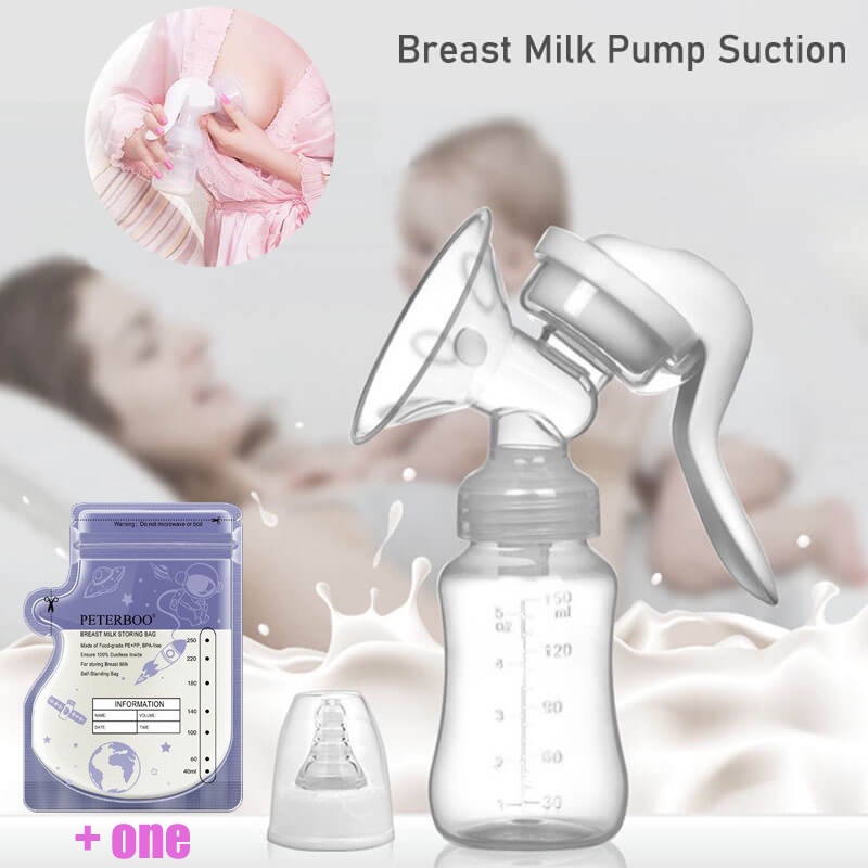 Bombinha manual para tirar o leite materno/Breast Pump Breast Milk Storage Set with Bottle Suction Milk Extractor