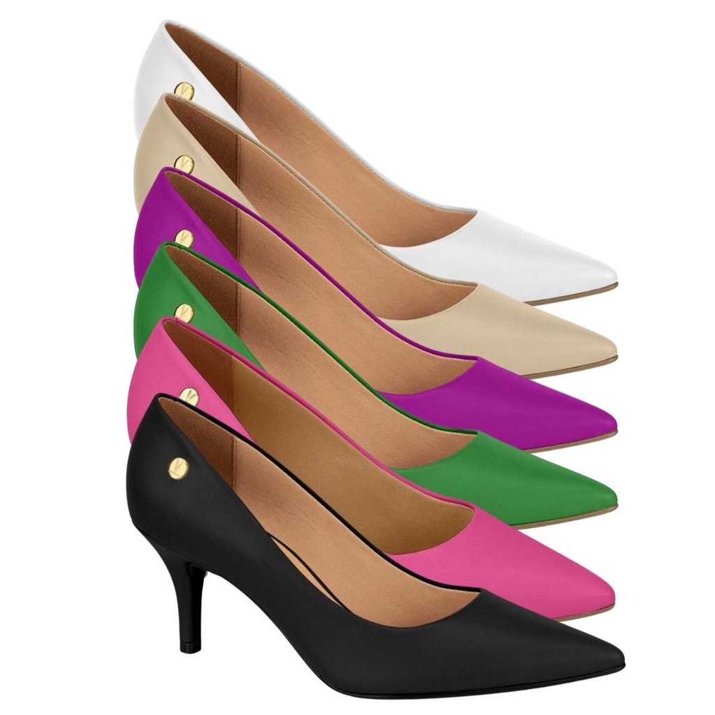 Scarpin Vizzano Feminino Salto Baixo Fino Palmilha Comfy Macia Original - Women Shoes