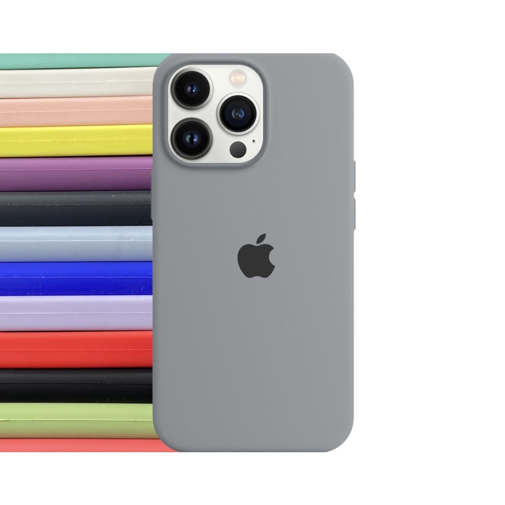 Capa Capinha Case Cinza Claro Para Todos Os Modelos De iPhone - Do 7 Normal ao 14 Pro Max