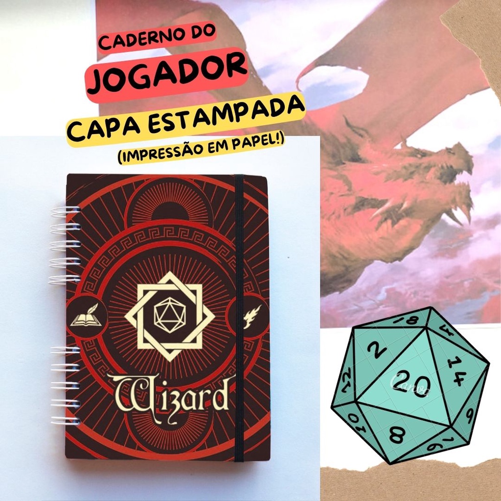 Caderno do Jogador RPG Dungeons and Dragons