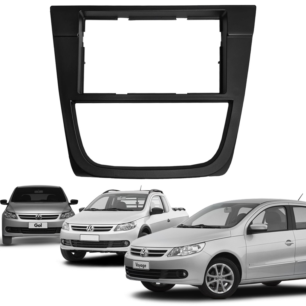 Moldura 2 Din Gol Voyage Saveiro G5 Preta Com Moldura Botoes - Spare Parts and Accessories for Vehicles