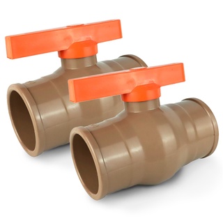 2x Registro De Esfera Soldável PVC 20mm (1/2) Marrom