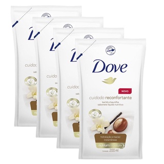 Kit 4 Refil Sabonete Líquido Dove Karité e Baunilha 200ml