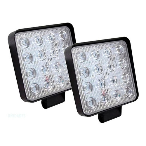 2 Farol De Milha Quadrado Led 48w 12v 24v Trator Agricola em Oferta na Shopee