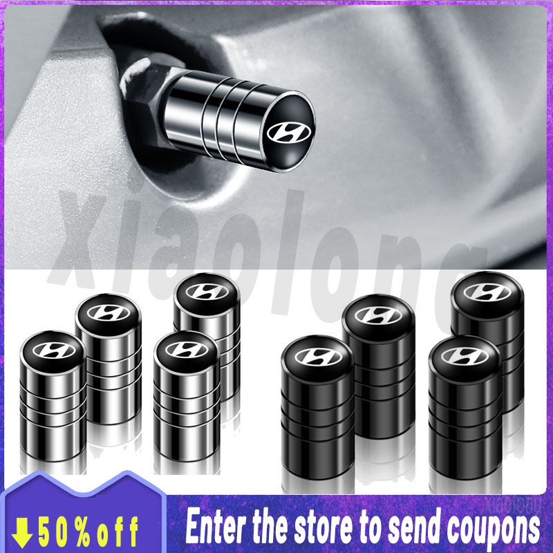 [Promo] Para Hyundai 4 Pçs/set Válvula De Pneu De acessórios para carro VW tyre valve cap/tire valve cap