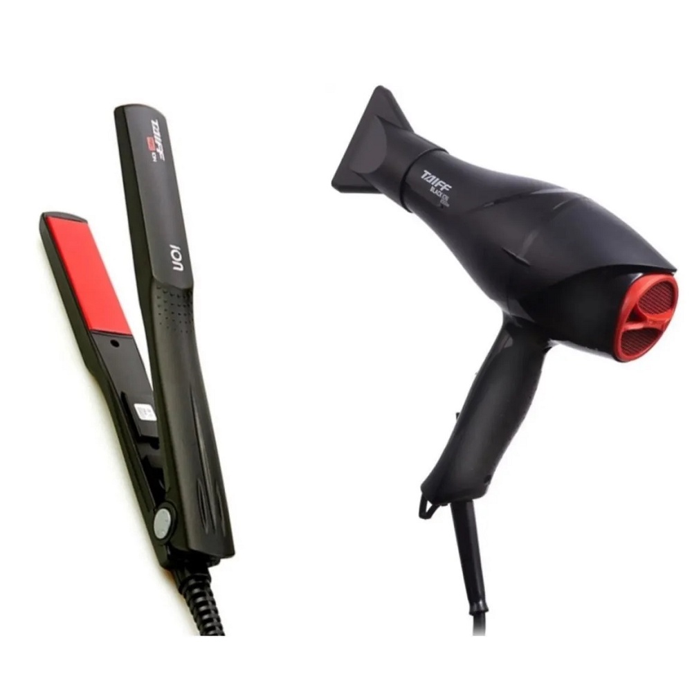 Kit Taiff Secador Black Íon com Chapinha Red Íon