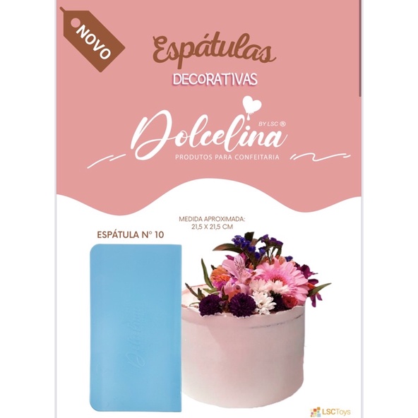 espátula raspadora  n•10 para bolo AZUl CLARO Lsc 21,5 cm dupla confeitaria  ( chocobraz ) - Home & Living