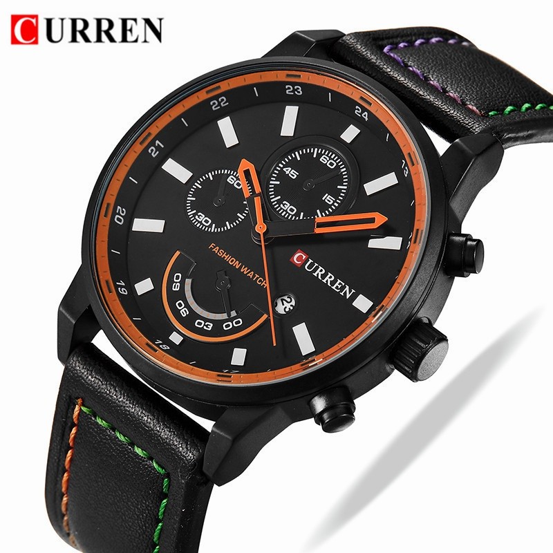 CURREN Top Brand Relógios Masculinos Originais Moda Empresarial De Luxo À Prova D'água 8217 XQ em Oferta na Shopee
