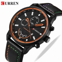 CURREN Top Brand Relógios Masculinos Originais Moda Empresarial De Luxo À Prova D'água 8217 XQ