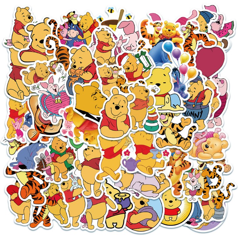Kit 50 Adesivos Figurinhas Ursinho Pooh Caderno Skate Notebook | Shopee ...