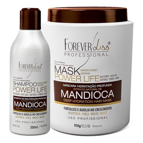 Forever Liss Kit Mandioca Shampoo 300Ml + Máscara 950G
