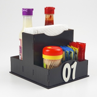 7 Unid Porta Guardanapos Sachês Mdf Laqueado na Cor Preta Madeira Bar e Lanchonete em Oferta na Shopee