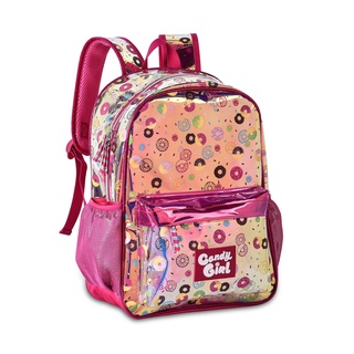 Mochila Infantil Holográfica Donuts Brilhosa Candy Girl Escolar Infantil Donuts - Promoção