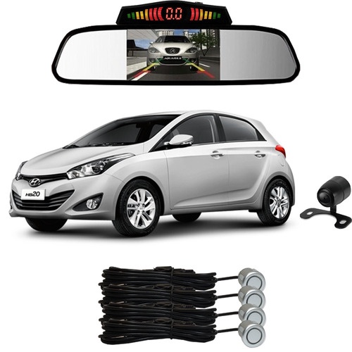 Sensor De Ré + Espelho Camera Ré Hyundai Hb20 Prata em Oferta na Shopee