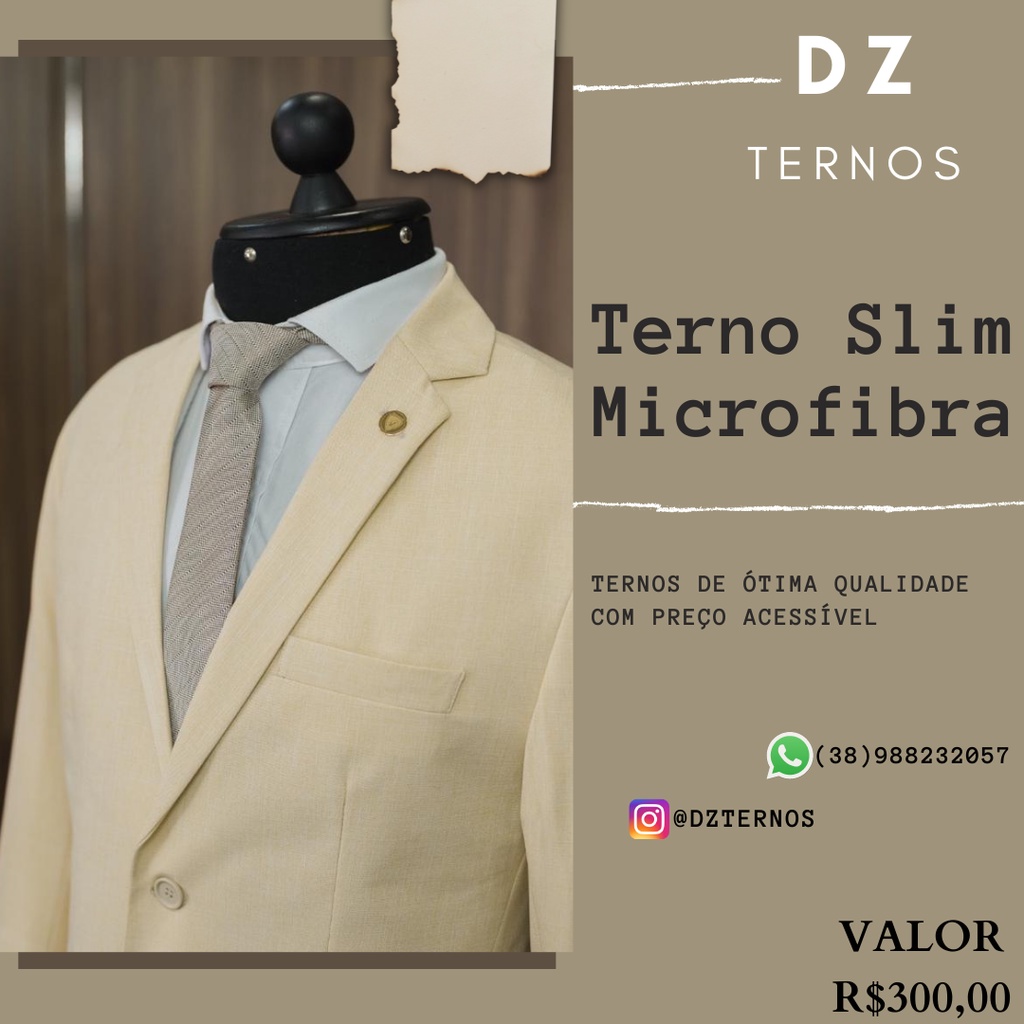 Terno de ótima qualidade , Slim microfibra com Corte italiano.