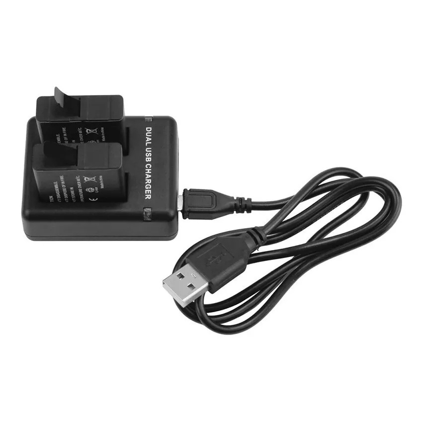 2 baterias Recarregável Para Gopro Hero 5 6 7 8+1carregador Duplo t