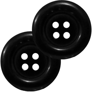Botão Preto 4 Furos - Tamanho 15MM, 18MM e 21MM - Pacote 25 unidades