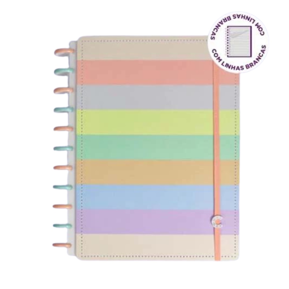 Caderno Inteligente Arco Iris Pastel G Linhas Brancas Shopee Brasil 1721