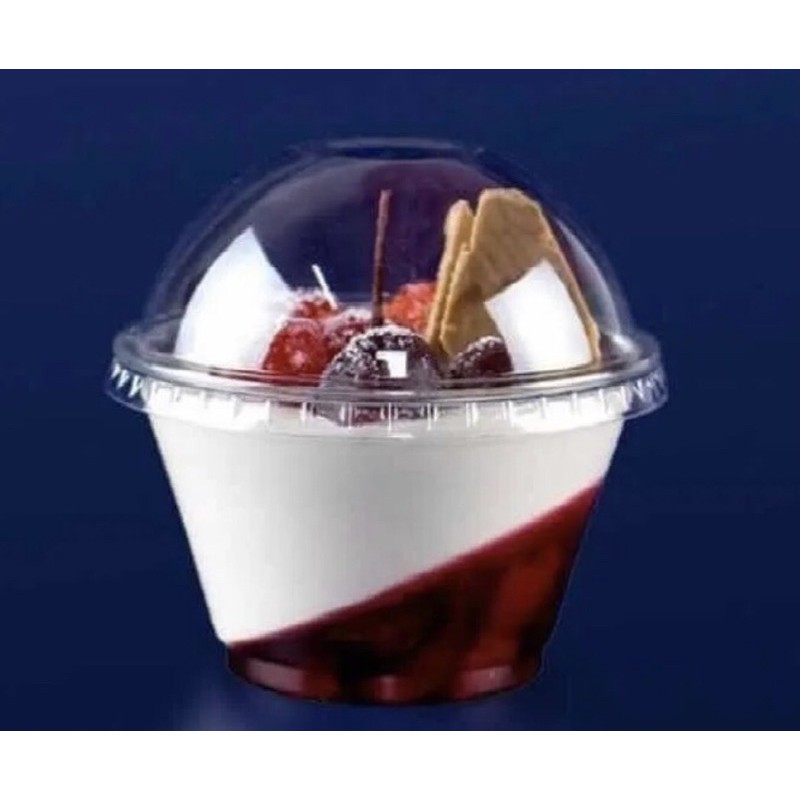 50 Pote Para Bolo Doces 210ml C/ Tampa Copo Bolha  S/furo (7 Oz) ( Chocobraz ) - Home & Living