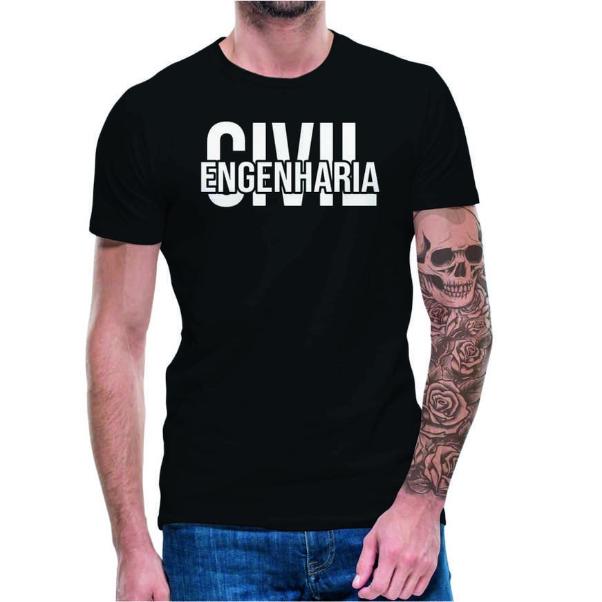 Camiseta Engenharia Civil Camisa Masculina Engenheiro  100% Algodão Várias Cores Curso Profissão Faculdade Universidade Frases Engraçadas