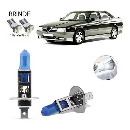 Lampada Super Branca Farol Alto 8500k Alfa Romeo 164 1994-98