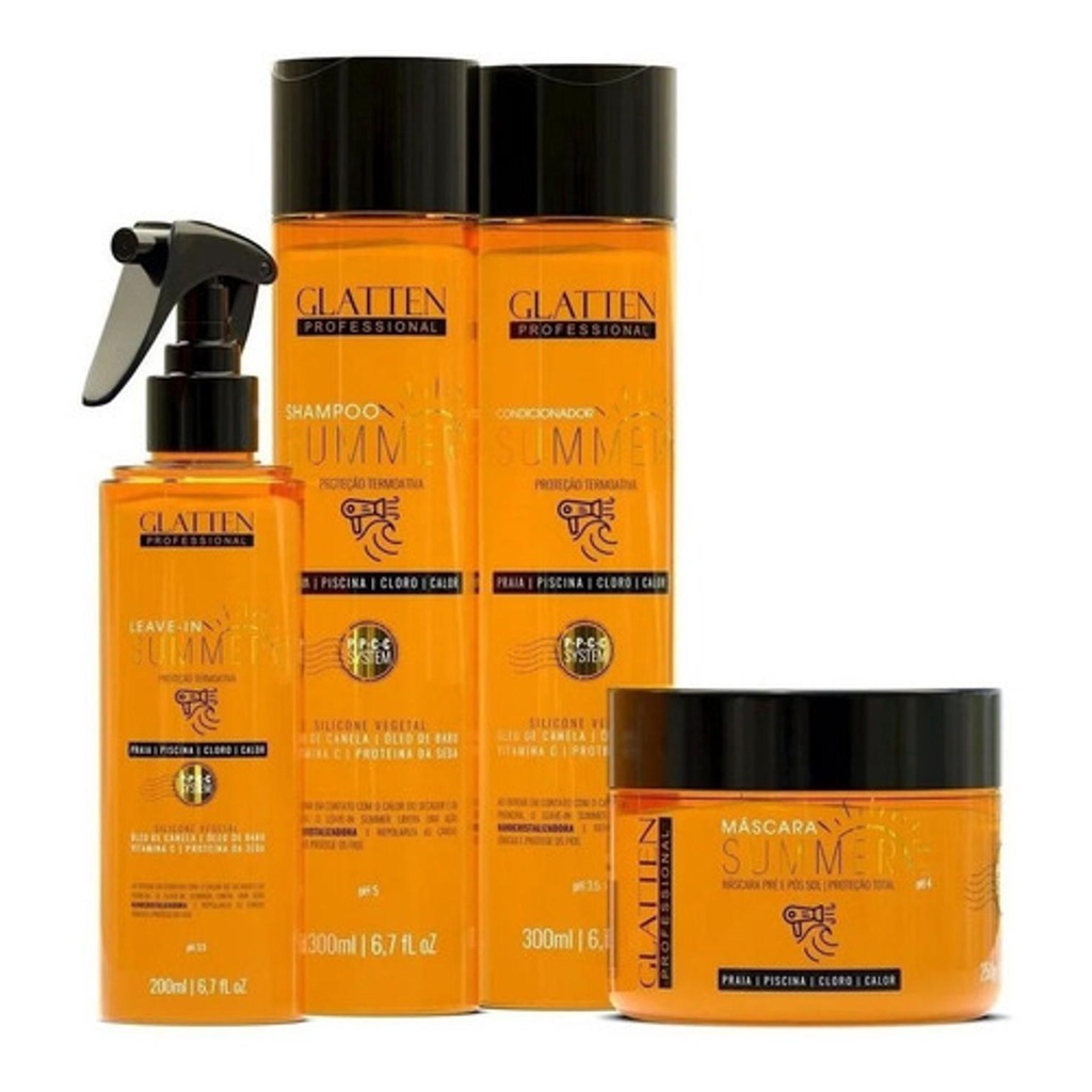 Kit Summer Hidratação e Nutrição - Proteção Térmica - Glatten