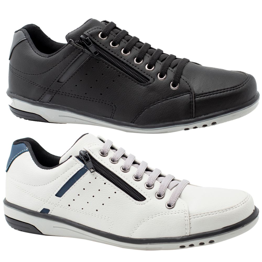 Kit 2 Dois Pares Sapatenis Ziper E Cadarço Casual Preço Bom 750 A1 - Men Shoes