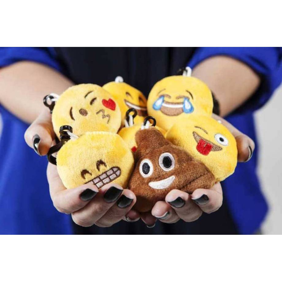 Chaveiro Emoji Pelúcia 6 cm Bordado Enchimento Emoticon Decorativas