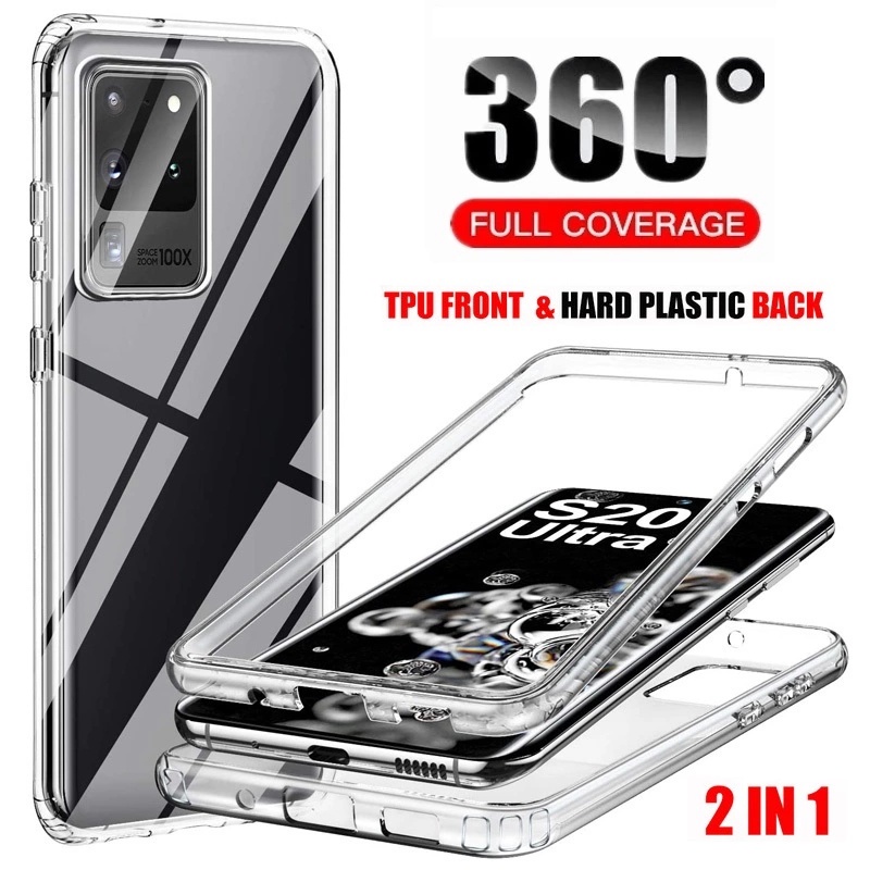 360 Frente + Costas Caixa De Celular Transparente Para Samsung A32 A10 A20 A30 A22 A31 A12 S20 FE em Oferta na Shopee