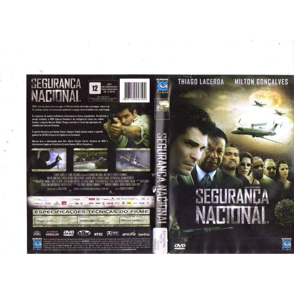 Dvd Segurança Nacional, Thiago Lacerda, Nacional, Original