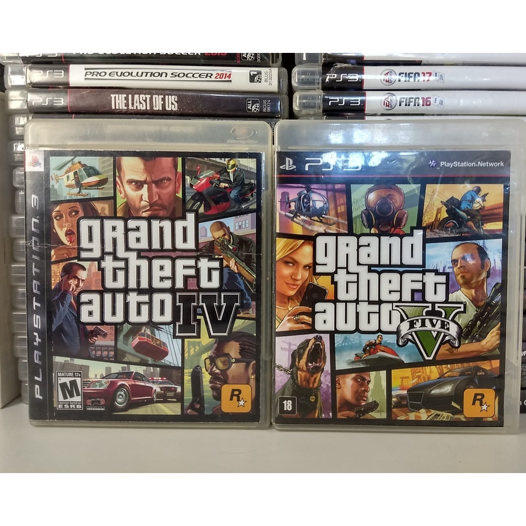 Lote GTA 4 e 5 - PS3 Mídia Física Play 3