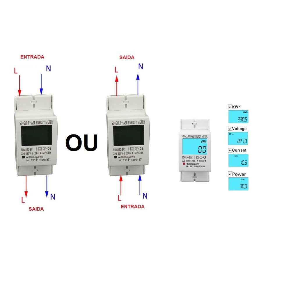 Medidor De Consumo De Energia Digital 80a Watimetro