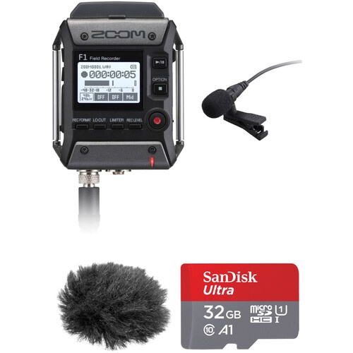 Gravador Zoom F1-lp Com Microfone Lapela Portátil Original